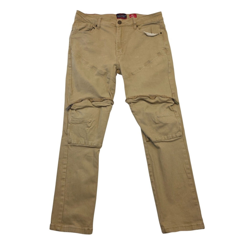 Switch‎ Remarkable Premium Denim Mens 36x30 Khaki Utility Cargo Pants Retro